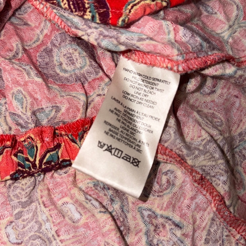 FREE PEOPLE Falling For You Top Hibiscus Combo Peplum Boho Wrap small - Picture 9 of 9
